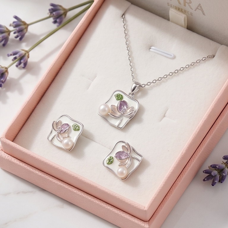 Flutterheart Pendant Set | 925 Sterling Silver Jewellery | Nivara