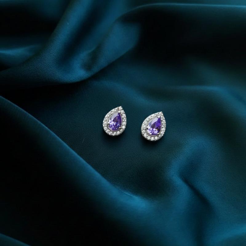 The Amethyst Halo Studs